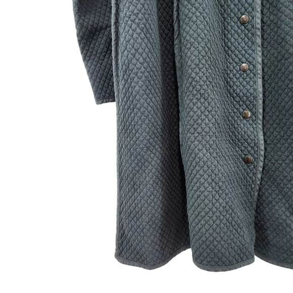 Cynthia Ashby Women's Long Sleeve Quilted Panel Heavyweight Midi Coat- S